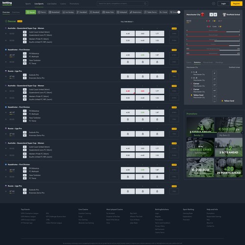 Betting Solutions - UX/UI, HTML/CSS & Vue.js