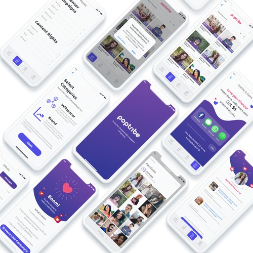 Poptribe Mobile App UI Design