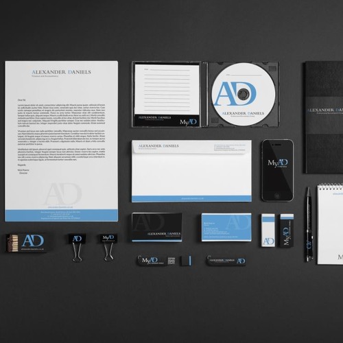 Logo and branding for Alexander Daniels